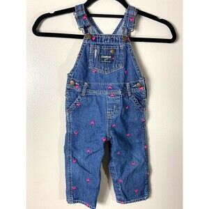 OshKosh B’gosh Jean Overalls with Hearts 12mo